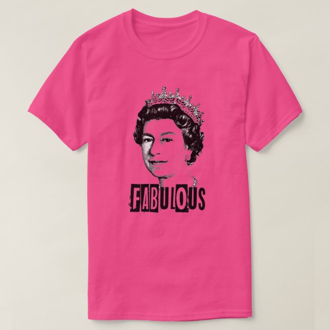 Camiseta Rainha Elizabeth t - Fabulosa rainha dos homens, m (Frente do Design)