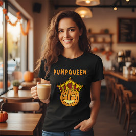 Camiseta Rainha Engraçada Pumpkin Casal do Halloween