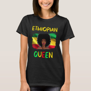 Camiseta Rainha Etíope Bandeira Orgulho de Menina Etíope