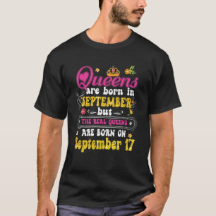Camiseta Rainha foi Nascer em 17 de setembro Feliz aniversá