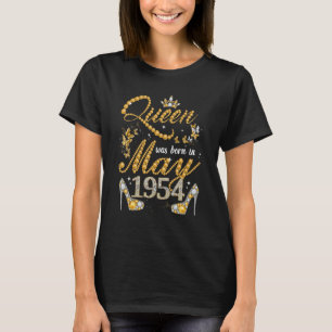 Camiseta Rainha Foi Nascer Em Maio De 1954 68º Aniversário 