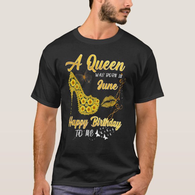 Camiseta Rainha Foi Nascer No Aniversário De Girassol Em Ju (Frente)