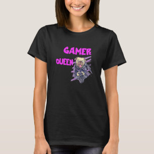 Camiseta Rainha Gamer Console Jogos Pug Cão Pc Video Games