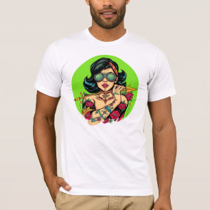 Camiseta Rainha Gângster Arte de Tatuagem – Mulheres Incrív