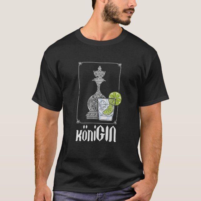 Camiseta Rainha Gin E Xadrez - Ideia De Presente Para Prova (Frente)