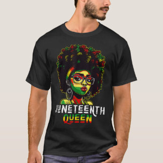 Camiseta Rainha Juneteenth Melanina Preta Cabelo Afro Natur