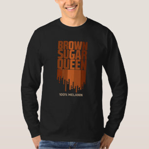 Camiseta Rainha legal de açúcar castanho Rainha Negra