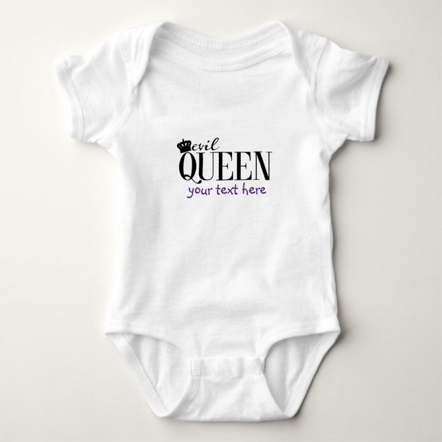 Camiseta Rainha Má do Bebê Personalizado Uma Peça (Frente)