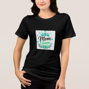 Camiseta Rainha Mãe Coroa de Teal Floral