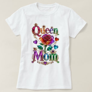 Camiseta Rainha Mãe Joia Dourada Coroa Dia das Mães