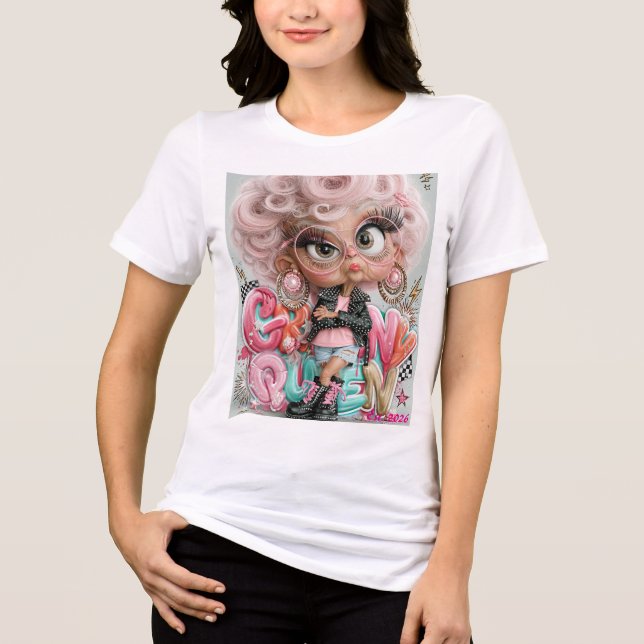 Camiseta Rainha Mal-Humorada Pink Punk (Frente)
