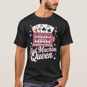 Camiseta Rainha Máquina Caça-Níqueis Cassino Jogos Poker
