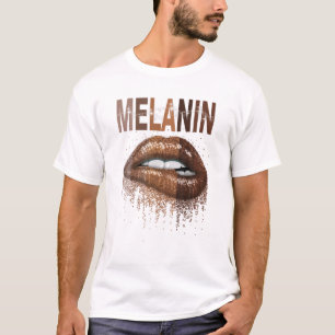 Camiseta Rainha Melanin Lábios História Negra Orgulho Afr