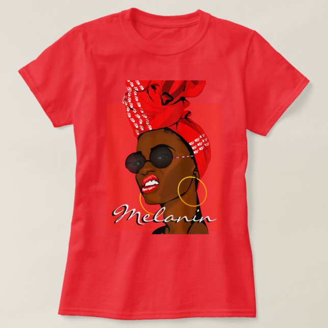 Camiseta Rainha Melanina Africana (Frente do Design)