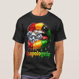 Camiseta Rainha melanina forte orgulho mulher negra lábios 