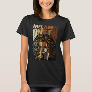 Camiseta Rainha Melanina História Negra Mês Imprensa Africa