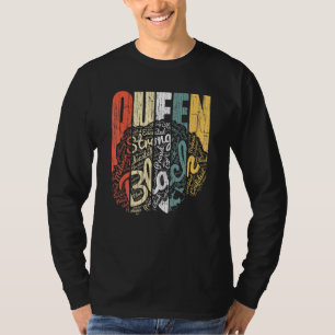 Camiseta Rainha Mulher Negra Forte Afro Cabelo Natural Vint