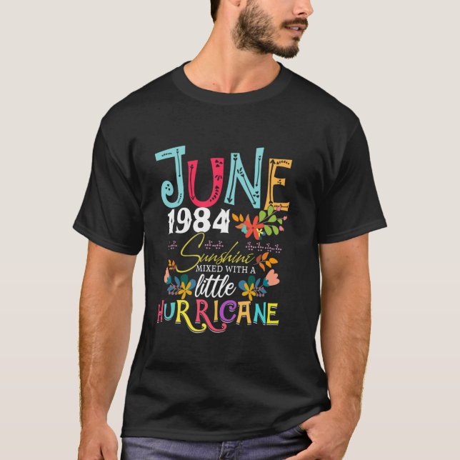 Camiseta Rainha Nascer em 40 de junho de 1984 Meu Aniversár (Frente)