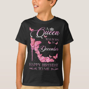 Camiseta Rainha Nasceu Em Dezembro Feliz Aniversário Mulher