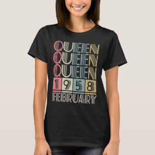 Camiseta Rainha nascida em FEVEREIRO 1958