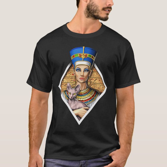 Camiseta Rainha Nefertiti egípcia (Frente)