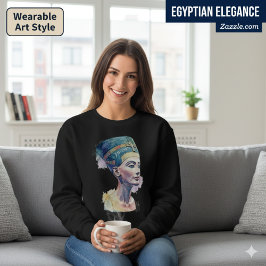 Camiseta Rainha Nefertiti Watercolor - Arte Egípcia