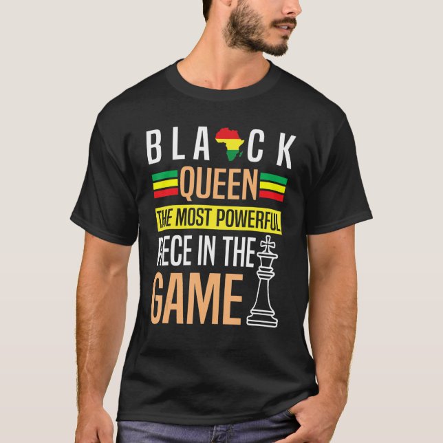 Camiseta Rainha Negra A Peça Mais Poderosa Do Jogo (Frente)