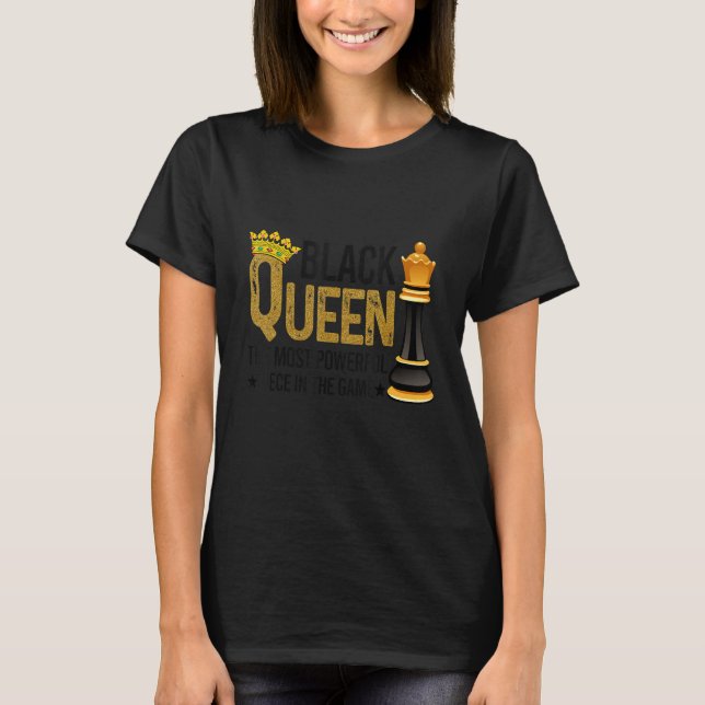 Camiseta Rainha Negra A Peça Mais Poderosa Do Jogo (Frente)