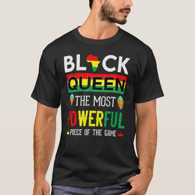 Camiseta Rainha Negra A Peça Mais Poderosa do Jogo (Frente)