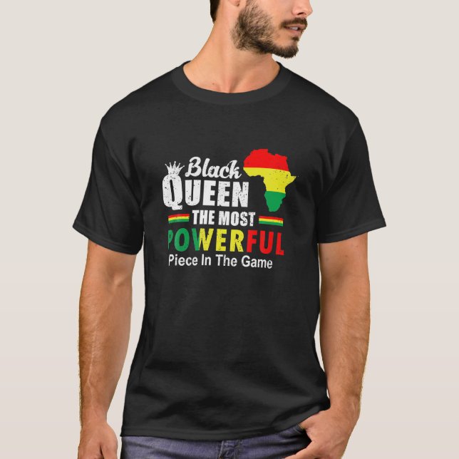 Camiseta Rainha Negra A Peça Mais Poderosa Do Jogo (Frente)