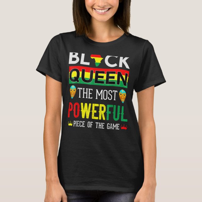 Camiseta Rainha Negra A Peça Mais Poderosa Do Jogo (Frente)