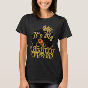 Camiseta Rainha Negra Afro-Americana Mulheres Afro É Meu Bi