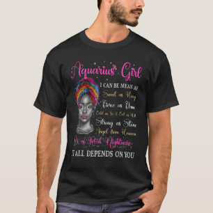 Camiseta Rainha Negra Aquarius Gir Zodiac Aniversário Afro 