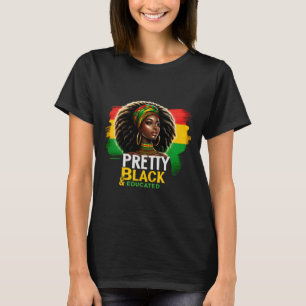 Camiseta Rainha Negra Bonito E Historiador Negra Educado