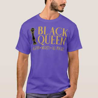 Camiseta Rainha Negra Chess Piece Dourada Afro-Americana
