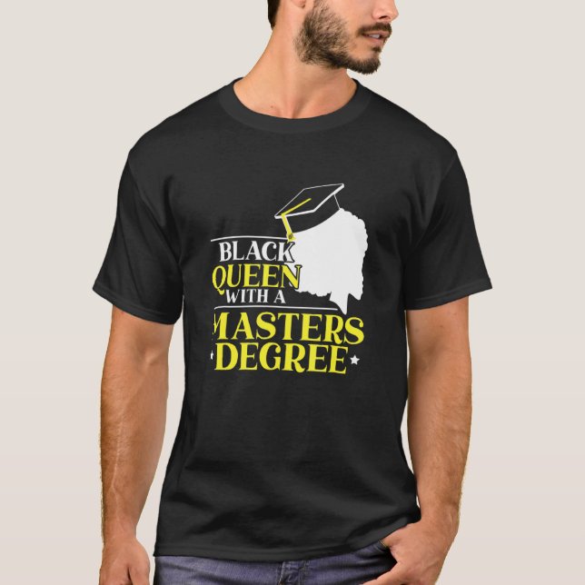 Camiseta Rainha Negra Com Mestrado De Melanina Educada (Frente)
