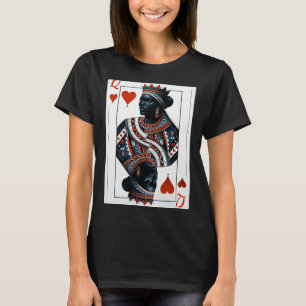 Camiseta rainha negra de copas baralho jogo orgulhosa preta