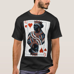 Camiseta rainha negra de copas baralho jogo orgulhosa preta