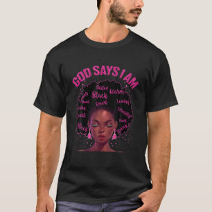 Camiseta Rainha Negra Diz Deus Que Sou A História Negra Da