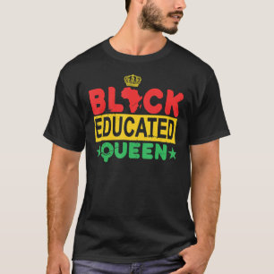 Camiseta Rainha Negra Educada Orgulhosa de História Negra