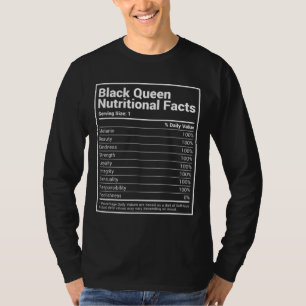 Camiseta Rainha Negra Fatos de Nutrição Orgulhosa História 