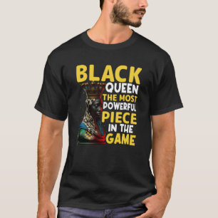 Camiseta Rainha Negra Feminina Xadrez Mais Poderosa African