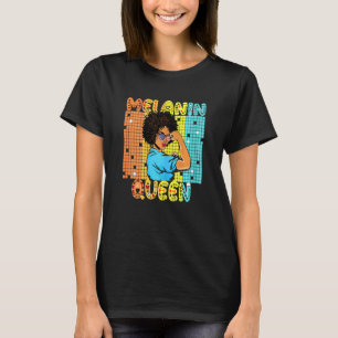 Camiseta Rainha Negra Lady Curly Cabelo Natural Orgulhoso A