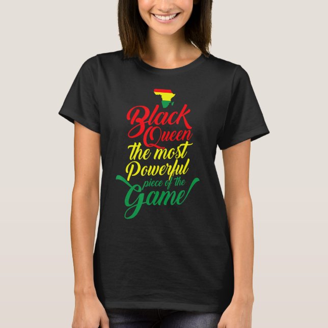 Camiseta Rainha Negra Mais Poderosa Peça História Negra Afr (Frente)