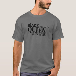 Camiseta Rainha Negra Mais Poderosa Xadrez Afro-Americano