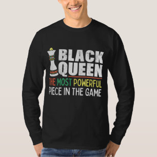 Camiseta Rainha Negra Mais Poderosa Xadrez Afro-Americano