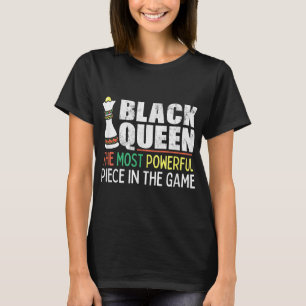 Camiseta Rainha Negra Mais Poderosa Xadrez Afro-Americano