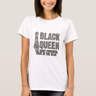 Camiseta Rainha Negra Mais Poderosa Xadrez De Peça