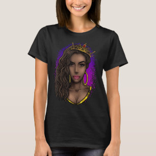 Camiseta Rainha Negra Menina Negra História do Orgulho Mági