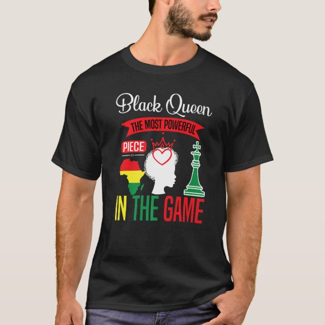 Camiseta Rainha Negra O Mais Poderoso Jogo Negro (Frente)